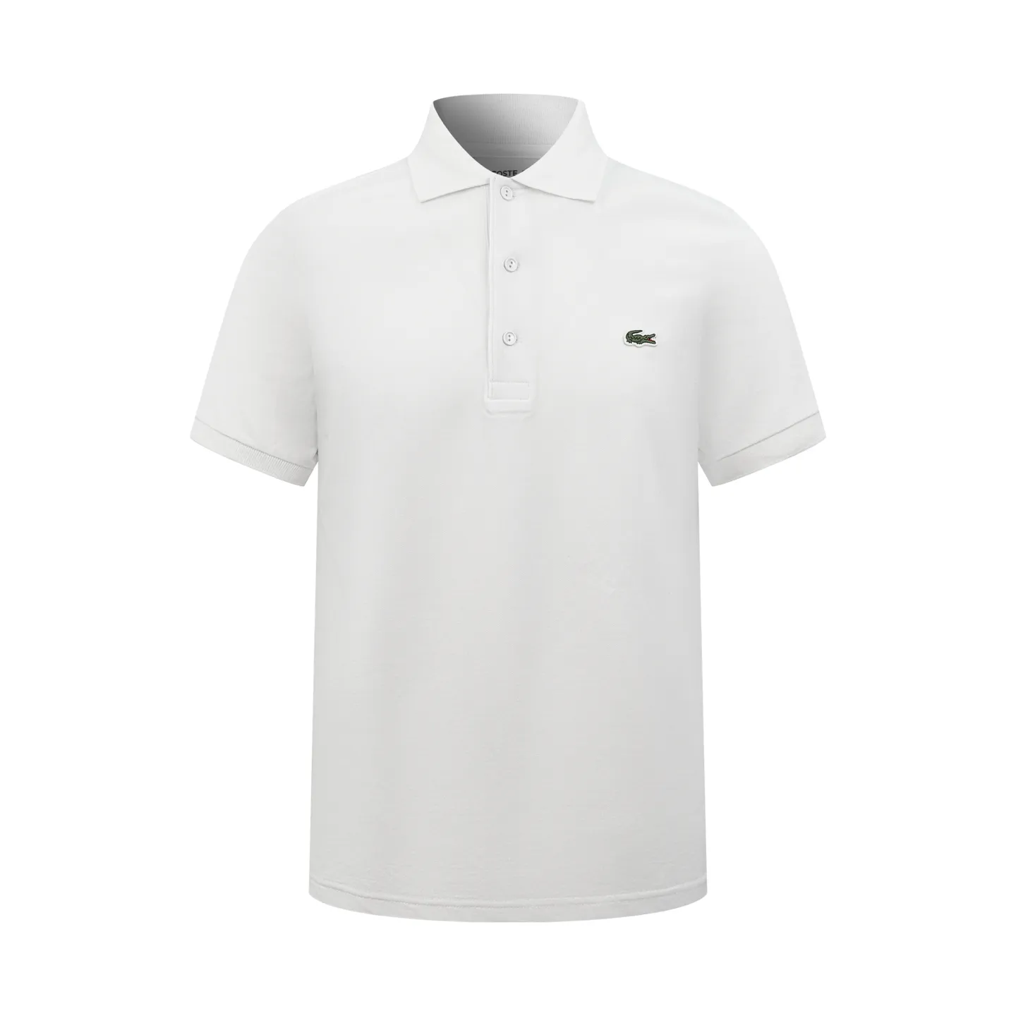 Lacoste crocodile logo Polo shirt Customized glossy bee extract cotton Delicate and soft Comfortable Breathable Pure white as the base Use minimalist texture to interpret the symbiosis of comfort and high-end Then position it and sew it to the clothes. It has a strong three-dimensional effect, is strong and washable, and has stable quality. Process 2: The fabrics have been fermented and washed. They have a better feel and texture. They are not easy to deform, not easy to shrink, not easy to fade, and maintain long-term beauty. Accessories: Customized 1:1 Lacoste crocodile logo Customized 1:1 Lacoste trademark Version: Fitted version Size: S M L XL Style number: CC 968